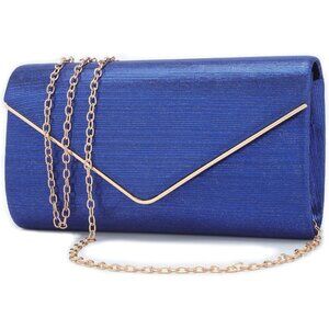 Womens Blue Ladies Sparkling Party Handbag Evening Bag Clutch Purses